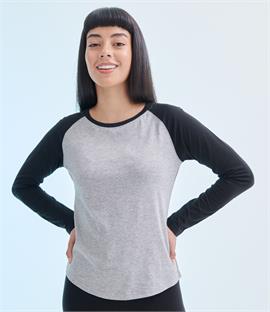 Skinnifit Ladies Long Sleeve Baseball T-Shirt